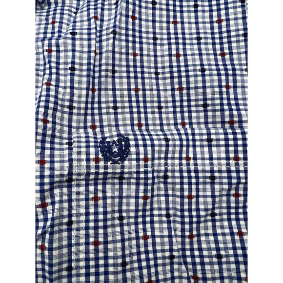 Panhandle Rough Stock Plaid Pearl Snap Western Shirt XL Red, White And Blue - Picture 2 of 7